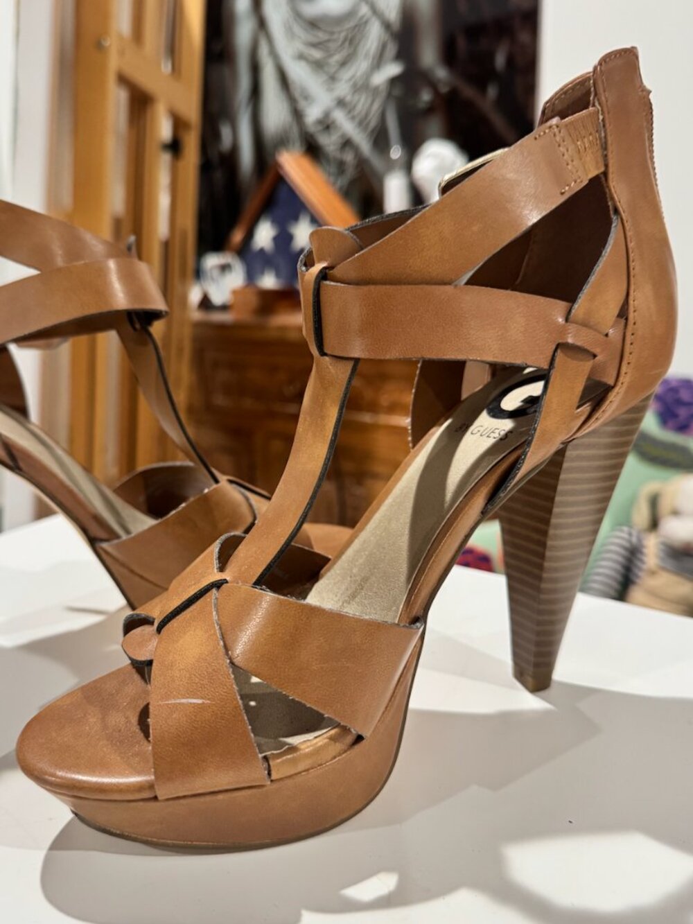Guess Henzie Platform Sandals 6.5 worn once